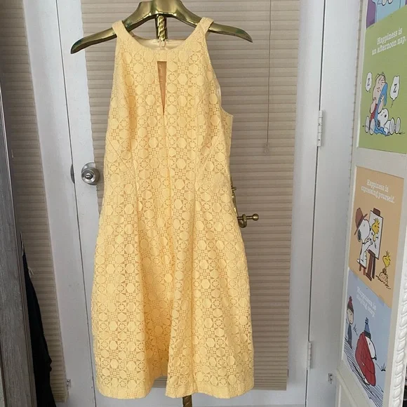 yellow dress white house black market White House Black Market Black Poly blend Knit Beaded Strapless Dress   Clotheshorse Consignment Boutique